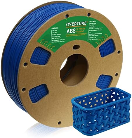 Увертира ABS FILAMENT 1.75mm, ABS 1KG Spool, 3D филамент за печатач, димензионална точност +/- 0,03 mm, одговара на повеќето печатачи на FDM