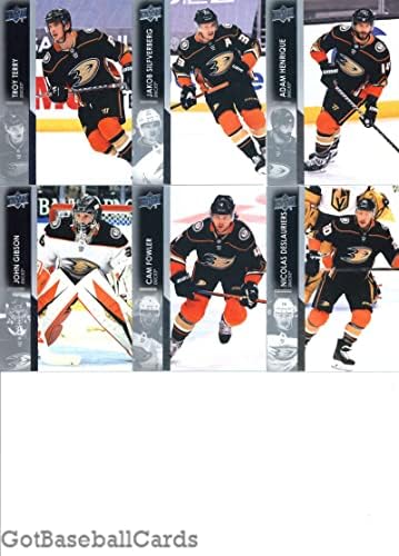 2021-22 Upper Deck Complete Anaheim Ducks Veteran Team Set of 12 Cards: Nicolas Deslauriers, Cam Fowler, John Gibson, Adam Henrique, Jakob Silfverberg,
