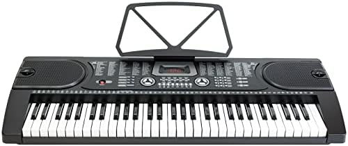 Зејада Дигитална тастатура за пијано 61 клуч - Преносен електронски инструмент со тастатура за стенд музика