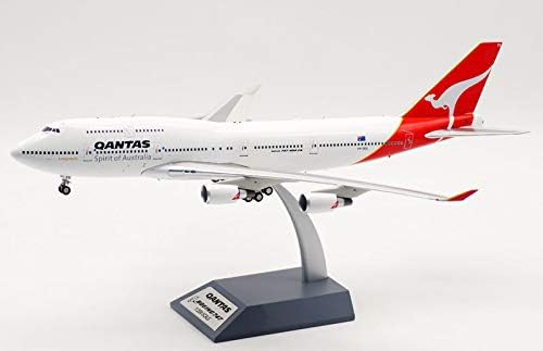 Inflate Qantas Airways за Boeing B747-400 VH-OEG VH-OEG 1/200 Diecast Alim Model Aid Aircraft /Trungure Front Theels /Roatable Propellers