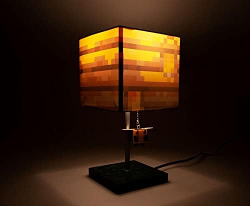 Minecraft Жолта Пчела Гнездо Блок Биро Светилка СО 3d Пчела Извлекувач | Ноќна Маса Светилка СО Led Расположение Светлина За Спална Соба, Биро,