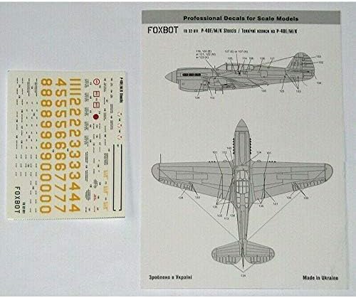 Налепници За Матрици За Кертис П-40Е/М/К 1/32 Скала Фоксбот 32-011