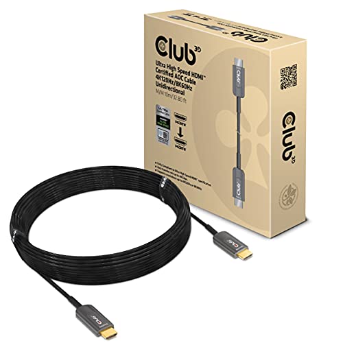 Клуб 3D HDMI ™ Активен оптички кабел 4K120Hz 8K60Hz HDR Единствено директно машко/машки 10 м