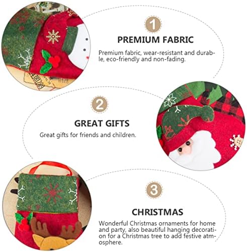 PRETYZOOM 36 парчиња Подароци Дедо Мраз Ирваси Врата Торбичка Орнаменти Торба Прозорец Третираат Шаблони Складирање Црвени Украси Празник