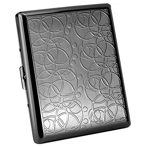 Ретро кутија Goshentech, метална метална сјајна црна боја, 20 капацитет за 100мм двострана пролетен клип отворен џеб за џеб