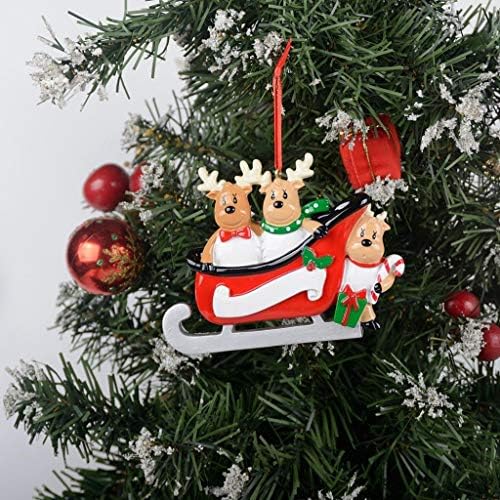 Персонализирано семејство на ирваси од 3 Божиќен украс - Слатко украс за семејно семејство - Декор на елка на елен од полирезин -