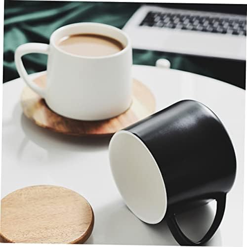 Bestonzon 2 комплети керамичко кафе кригла керамичко кафе со капаче со капачиња керамички еспресо чаши еспресо хартија чаши