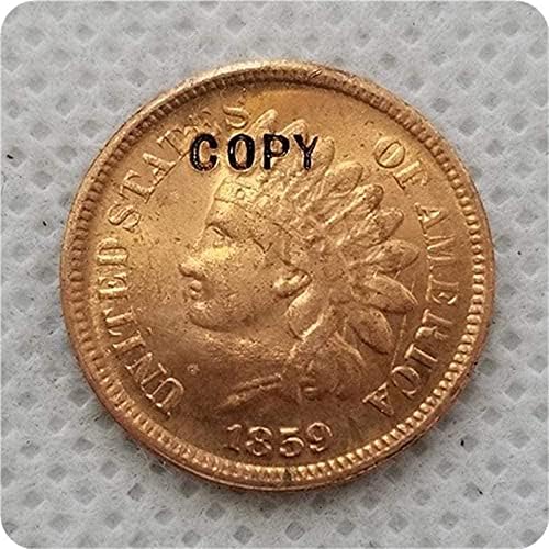 Предизвик Копија Од Монети Реплика 1859 Индиски Главен Цент За Собирање Украси За Копирање Подароци Колекција Монети