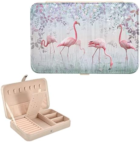 innewgogo Flamingos Мала Кутија За Накит Стп Кожен Накит Организатор За Патување Накит Прстен Организатор Подарок За Складирање На Случај