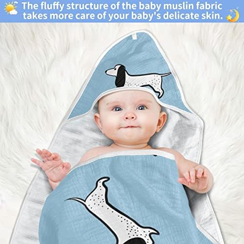 vvfelixl бебе качулка пешкир Кадидинавски стил кучиња апсорбираат бебешки крпи памук мека бања за новороденче, дете 30x30in dachshund