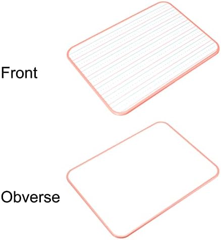 Патикил 8,9 x 11.9 Сува табла за бришење со линии, владееше со мала десктоп за букви од бела табла за канцеларија во училницата, бело розово