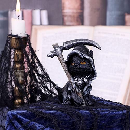 Nemesis сега Amara Grim Reaper Feline Cat Figurine, црна, 10,2 см