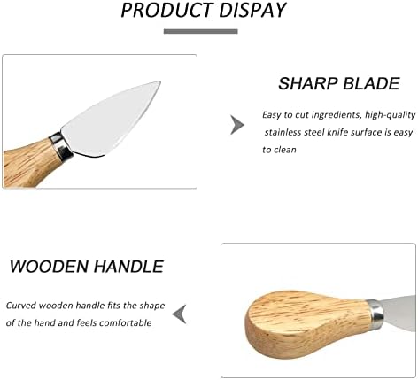 Сет за ножеви со сирење, нож за сирење од 8 парчиња за табла со charcuterie, ножеви за сирење поставени со мини нож/ сирење за бричење/