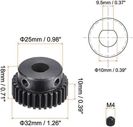 uxcell 10x9, 5mm Бленда 30t Модул 1 15 Челик Поттикне Диференцијални Крило Опрема Моторни Опрема