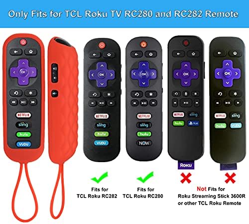 2 Пакет Сјај Далечински Случај ЗА TCL Roku Smart TV RC280 RC282 Далечински Управувач-Универзална Замена Силиконски Случај Покритие