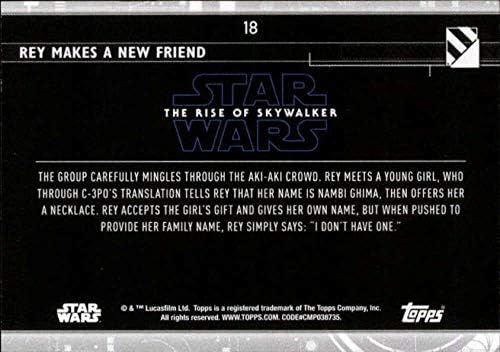 2020 Топс Војна На Ѕвездите Подемот На Скајвокер Серија 218 Реј прави Нов Пријател Тргување Картичка