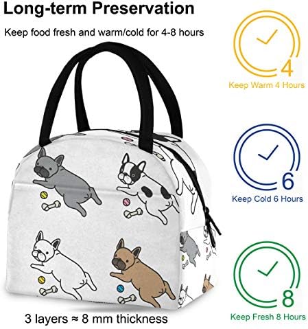 Изолирана торба За ручек Жени-Слатко Куче Голема Кутија За Ручек Отпорна на Истекување Со ремени за рамо за работа Тинејџери