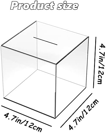 Числим Јасна Свинче Банка, Транспарентна Акрилна Банка, Квадратна Јасна Кутија За Пари За Возрасни, Неотворена Банкарска Кутија За Пари