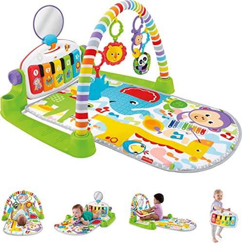 Fisher-Price Protable Baby Chood Sit-U-U-U-U-U-U-U-U-Up со развојни играчки и машини за перење, ветерница и бебиња Playmat Deluxe