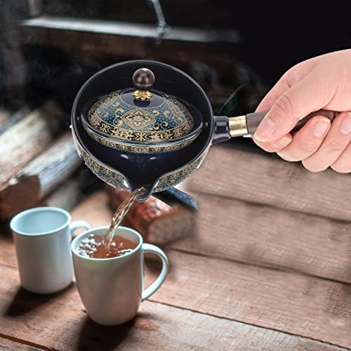 Healvian 1 Поставете керамички чај сет 360 ротација чај сад со чаши чај од 4 парчиња порцелански кинески кунг фу чај сад истури доказ