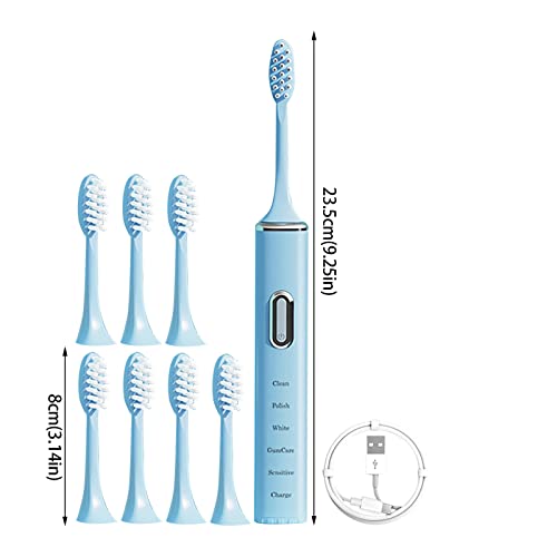 5 режими Sonic електрична четка за заби, 7 достапна електрична четка за заби што може да се надополнува со 8 глави од четка