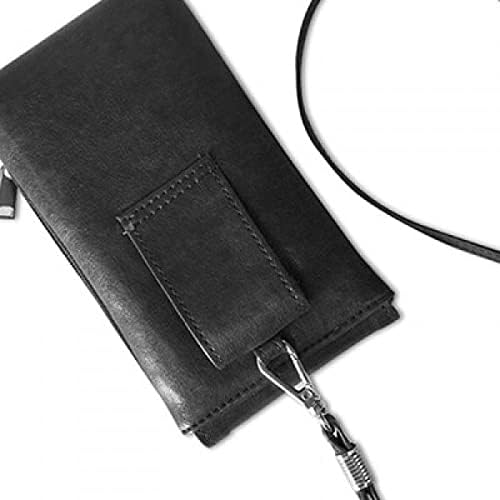 Hippopotamus црно -бело животинско телефонски паричник чанта што виси мобилна торбичка црн џеб
