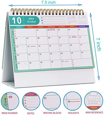 Мал Календар за Биро, јули 2023 година-декември 2024 Година Дневен Планер Десктоп Календар 7,5 х 7 инчен Мини Дневен Распоред Двојна Жица