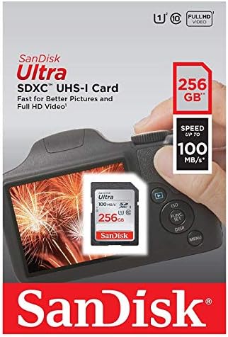 SanDisk 256GB SD Ултра Мемориска Картичка За Камера Canon Powershot Работи СО ЕЛФ 180, 190 е, SX420 е, SX610 HS Пакет Со Сѐ, Но Stromboli SDXC
