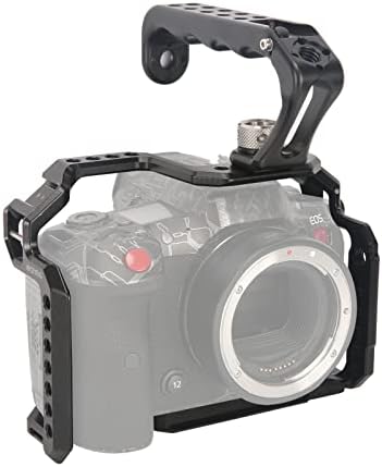 Комплет за кафез на Nireyyrig со ергономска врвна рачка [нова верзија] за Canon EOS R5 C / R5 / R6 без огледало камера, со двојни точки за монтирање - 538
