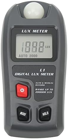 Мерач на светлина, 0,1‑200000lx Автоматско задржување на датумот на исклучување Илуминометар Голем ЛЦД екран за мерење