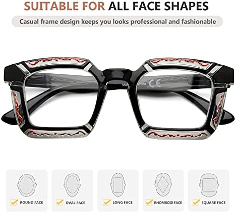 Очила за читање со 5 пакувања за жени за дизајн на цветни модели