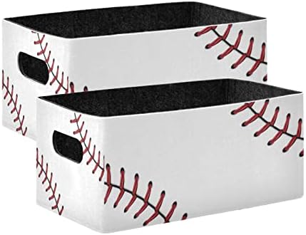 Кцлдеци Бејзбол Корпи За Складирање Корпи За Организирање 2 пакување, Цврста Корпа За Складирање Преклопливи Корпи За Складирање За Полици Плакар Расадник Играчка