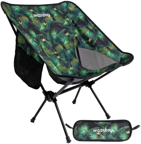 Компактен стол за кампување Вотрбој за возрасни | 330 lb капацитет склопувачки стол за пешачење | Преносни столици за кампување, лесен камп стол, мал стол за кампување