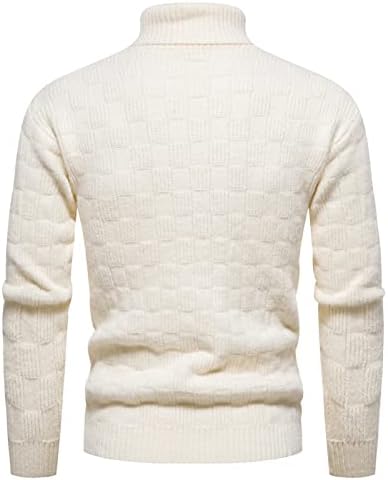 Џемпер за празници за мажи Падасо, машка џемпер со џемпер со висок врат, цврста боја тенок џемпер за дното