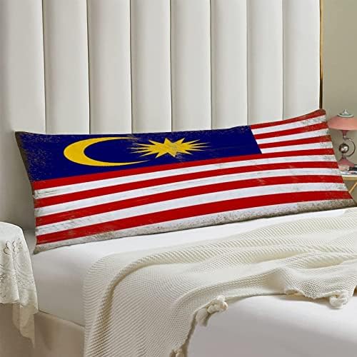 Малезиски куќиште за перница за тело за бремени жени гроздобер перници за тело за странично спиење Национално знаме со долг кревет