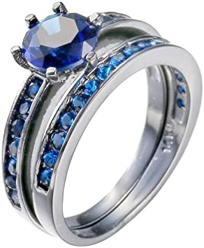 2023 година светло прстен круг сино -камен накит моден накит ангажиран прстен за жени прилагодлив симпатичен прстен на диносаурус