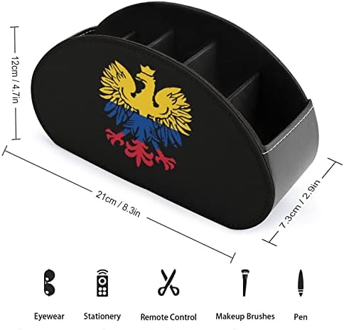 Знаме на Колумбија со полски орел печатен ТВ далечински организатор за контрола на кутии PU кожа 5 прегради