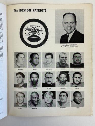 2 септември 1968 година Бостон Патриоти АФЛ Фудбалска програма против Орлс @ стадион на Харвард - НФЛ Програми