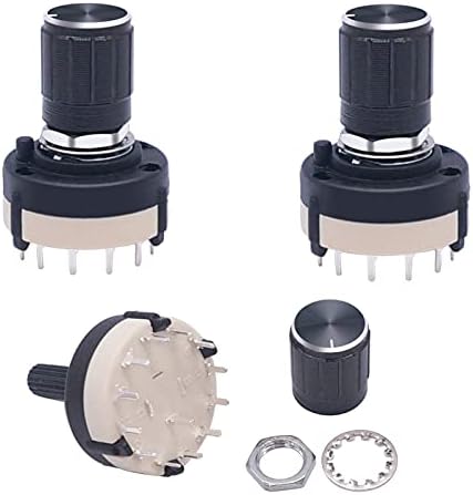 CZKE 3PCS 2P6T Switch Switch Band Channel Rotary Selector Switch 2 Пол 6 Позиција за избирање Позиција