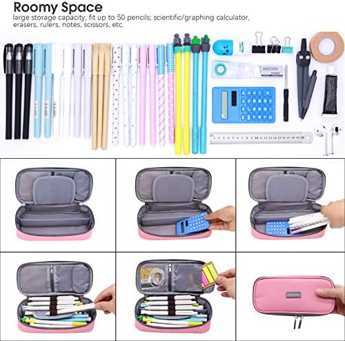 Aiscool голем капацитет на моливче за молив, држач за платно за платно, торбичка торбичка за канцелариски кутии за училишни материјали за канцелариски