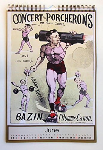 2023 Wallиден календар [12 страници 8 x12] Постер за гроздобер циркус Атлетски шоу