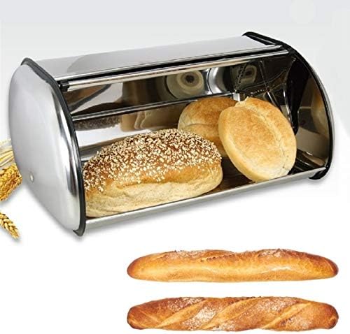Ancus AFBC 1pc Голема Кутија За Леб Од Нерѓосувачки Челик Чувар На Корпа За Чување Храна Кујнски Сад Држач За Леб -