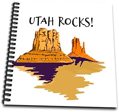 Пејзаж на пустината 3drose Јута со црвени карпи и текст - цртање книги
