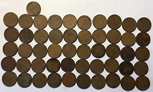 1942 П Линколн Пченица Цент Пени Ролна 50 Монети Денар Продавачот Парична Казна