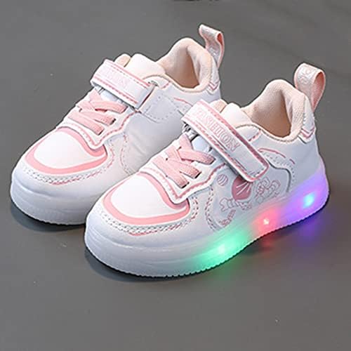 Деца чевли водеа осветлување обични чевли момчиња девојки студенти бело розово слатко мек спортско дете момче фустан чевли