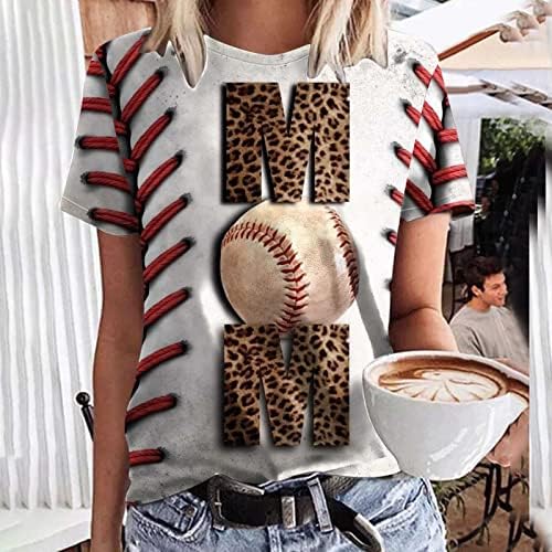 Тинејџерски врвови во боја блок од леопард печати бејзбол мајка блузи ракав екипаж Спандекс тренинг јога мајки ден на врвови
