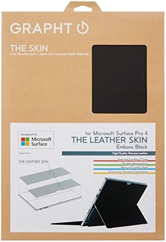 Кожаната кожа за Microsoft Surface Pro/Pro 4 врежан црн дизајн за површински официјално лиценциран производ