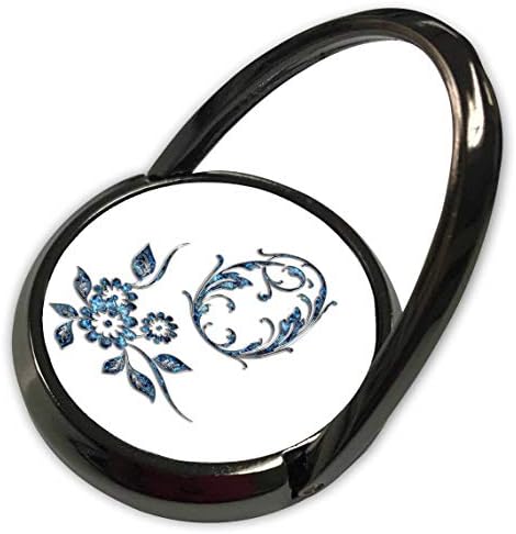 3drose леќи Уметност од Флорен - Иницијали за скрипти со накит - Слика на скрипта буква О во сина сафир со брош - Телефонски прстен