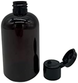Природни фарми 4 мл Амбер Бостон БПА БЕСПЛАТНИ шишиња - 6 пакувања со празни контејнери за полнење - есенцијални масла - ароматерапија | Црна капа за капа - направено в