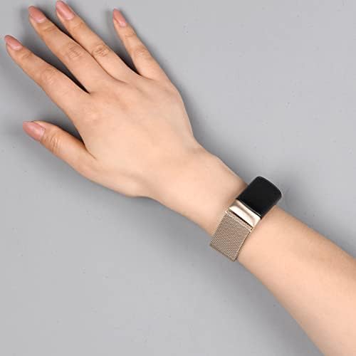 Awsmore Metal Watch Band компатибилен за Fitbit Charge 5 Band No Design Design Design Не'рѓосувачки челик прилагодливи ленти за замена
